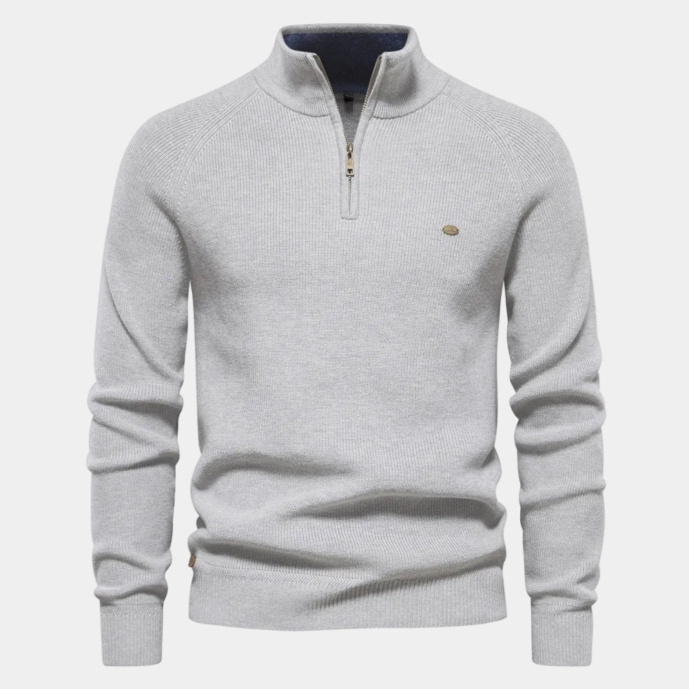 Jersey de cuello alto con cremallera para hombre